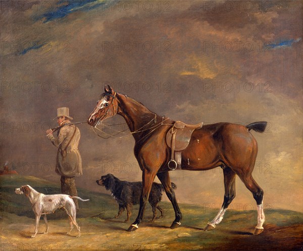 A Sportsman with Shooting Pony and Gun Dogs Sportsman setting out with his horse and gun dogs, Edwin W. Cooper of Beccles, 1785-1833, British