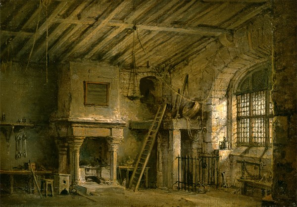 Stage Design for Heart of Midlothian; The Tolbooth Inscribed: "Inside of Tolbooth", Alexander Nasmyth, 1758-1840, British