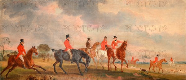 The Quorn Hunt: a Sketch of the Artist and his Friends Moving Off, John Ferneley, 1782-1860, British