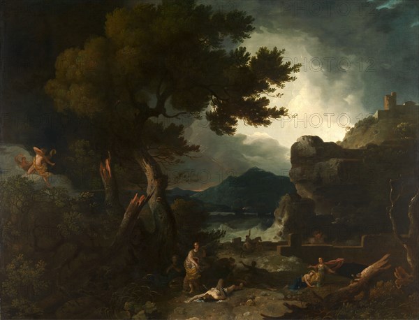 The Destruction of the Children of Niobe A large landskip with the story of Niobe, Richard Wilson, 1714-1782, British