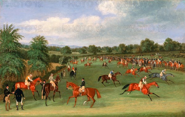 Epsom Races: Preparing to Start Signed and dated, brown paint, lower right: " J Pollard 1835", James Pollard, 1792-1867, British