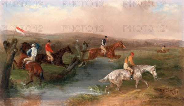 Steeplechasing: The Hurdle Signed and dated, lower right: "W. J. Shayer | 1869", William J. Shayer, 1811-c.1885, British