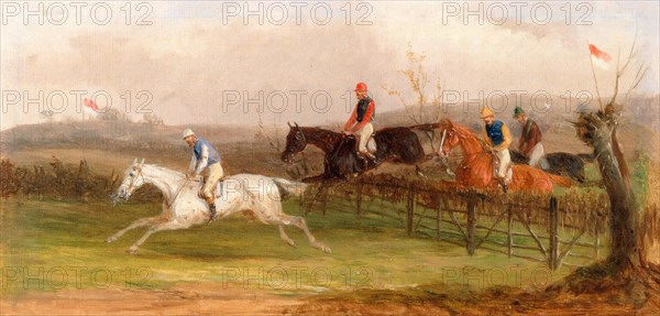 Steeplechasing: The Brook, William J. Shayer, 1811-c.1885, British