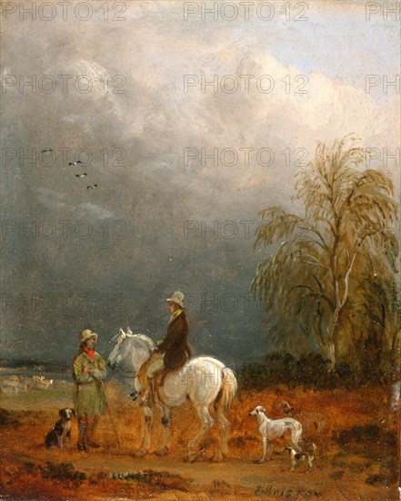 A Traveller and a Shepherd in a Landscape Signed lower right: "E. Bristow", not dated, Edmund Bristow, 1787-1876, British