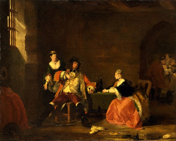 Captain Macheath Upbraided by Polly and Lucy in the 'Beggar's Opera', 1826 Inscribed in lower left: "[???] | PRAYER", Gilbert Stuart Newton, 1794-1835, British