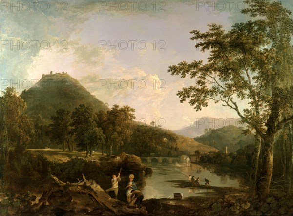 Dinas Bran from Llangollen View in Wales A View Near Wynnstay with Dinad Bran in the Distance, Richard Wilson, 1714-1782, British