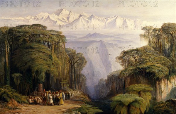 Kangchenjunga from Darjeeling Kinchinjunga from Darjeeling, India Signed and dated in monogram in lower left: "EL 1879", Edward Lear, 1812-1888, British