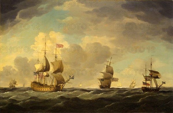 An English Flagship Under Easy Sail in a Moderate Breeze, Charles Brooking, 1723-1759, British