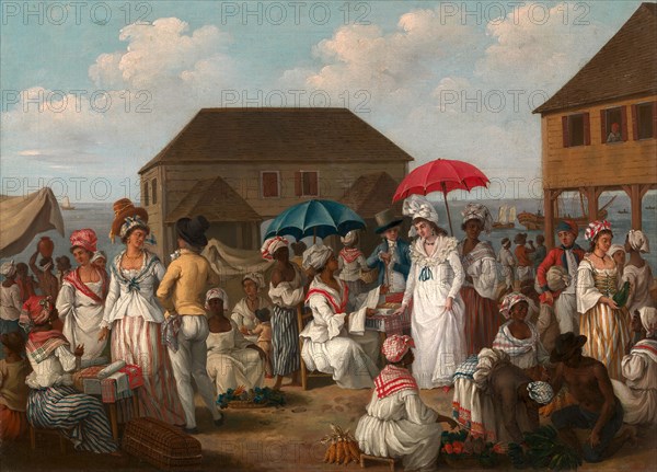 Linen Market, Dominica Linen Day, Roseau, Dominica - A Market Scene, c.1780, Agostino Brunias, 1728-1796, Italian