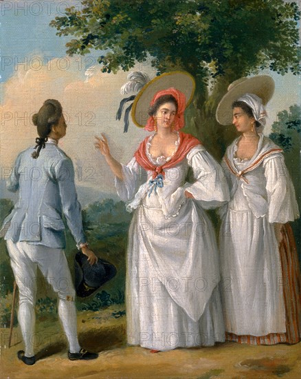 Free West Indian Creoles in Elegant Dress, Agostino Brunias, 1728-1796, Italian