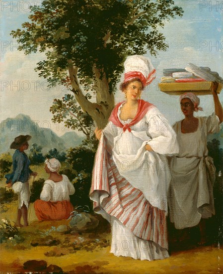 West Indian Creole woman, with her Black Servant A West Indian Creole Woman Attended by her Black Servant, c.1780, Agostino Brunias, 1728-1796, Italian