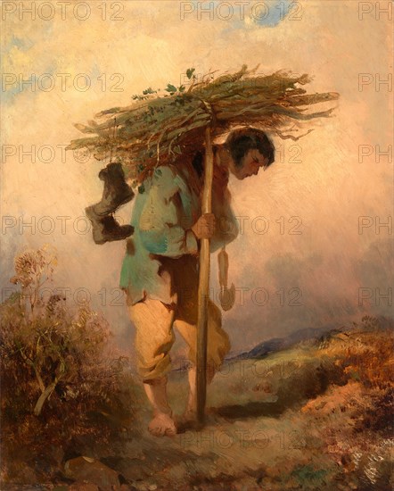 A Man Carrying Faggots, George Chinnery, 1774-1852, British