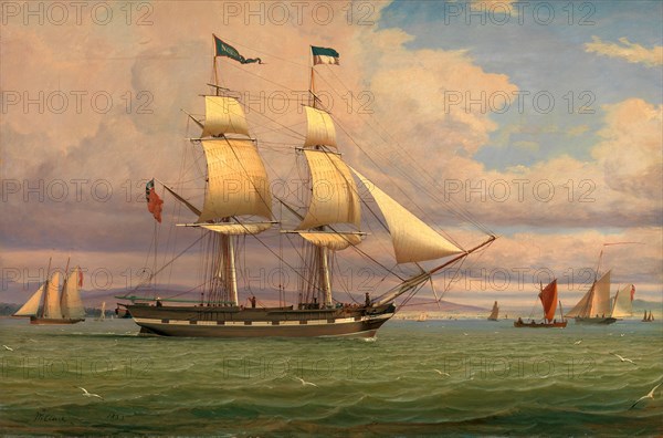 The English Brig 'Norval' before the Wind Signed and dated, lower left: "W. Clark 1833", William Clark, 1803-1883, British