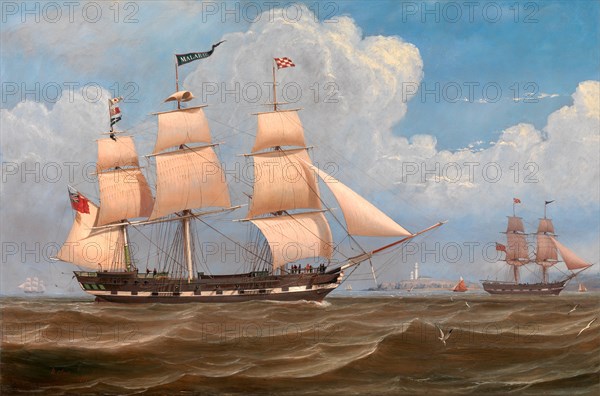 The English Merchant Ship 'Malabar' Signed and dated in red paint, lower left: "W. Clark | 1836", William Clark, 1803-1883, British