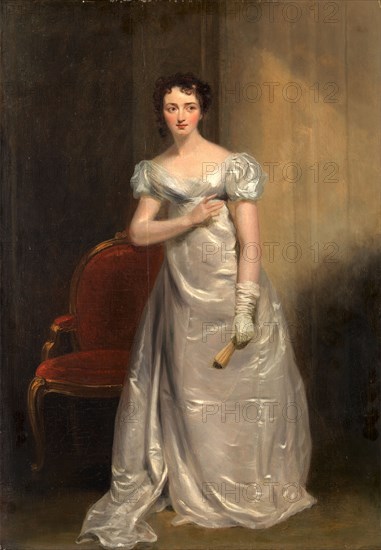 Harriet Smithson as Miss Dorillon, in "Wives as They Were, and Maids as They Are" by Elizabeth Inchbald, George Clint, 1770-1854, British