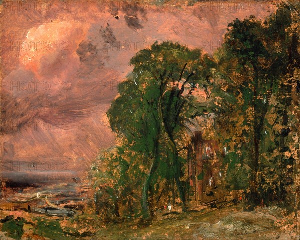 A View at Hampstead with Stormy Weather Hampstead after a Thunder Storm Hampstead in a Storm, John Constable, 1776-1837, British