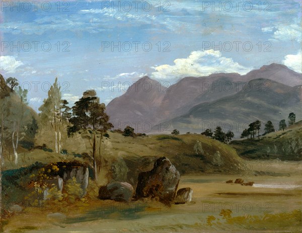 Mountain Landscape, possibly in the Lake District A Mountainous Landscape Called 'Keswick Lake' Keswick Lake, Lionel Constable, 1828-1887, British