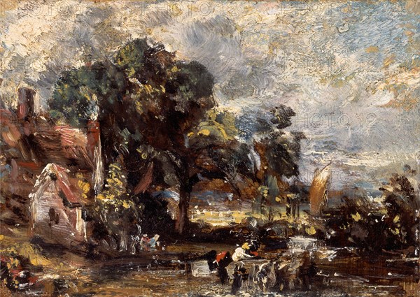 Sketch for "The Haywain", John Constable, 1776-1837, British