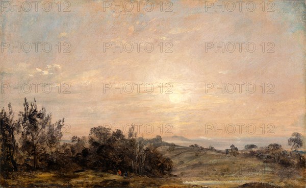 Hampstead Heath looking towards Harrow Hampstead Heath at Sunset, looking towards Harrow, John Constable, 1776-1837, British