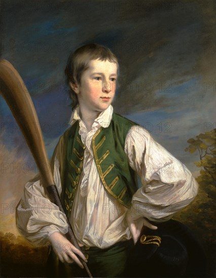 Charles Collyer as a Boy, with a Cricket Bat Signed and dated, lower left: "[monogram]FCotes px.t 1766", Francis Cotes, 1726-1770, British