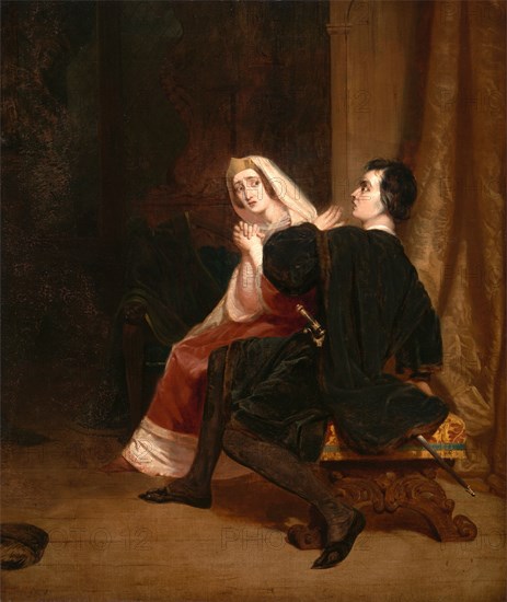 Hamlet and his Mother; The Closet Scene Dated in red paint, lower left: "PINXIT 1846", Richard Dadd, 1817-1886, British