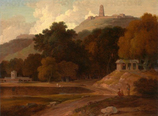 Hilly Landscape in India Signed lower left: "[T?] Daniell", Thomas Daniell, 1749-1840, British