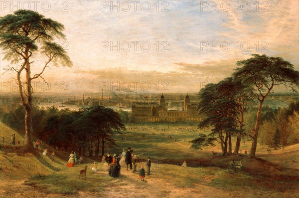 London from Greenwich Hill Signed and dated in brown paint, lower right: " 18. H.D. monogram Dawson.69", Henry Dawson, 1811-1878, British