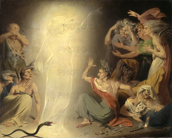 The Ghost of Clytemnestra Awakening the Furies Signed and dated in black paint, lower left: "J[...] Downman | pinxit 1781", John Downman, 1750-1824, British