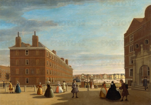 The Paper Buildings, Inner Temple, London View of the Paper Buildings in the Temple, London View of the Paper Mills in the Temple, London, unknown artist, 18th century, British