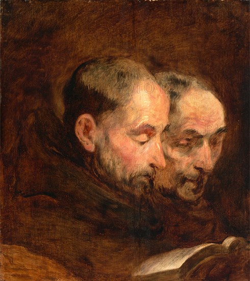 A Copy after a Painting Traditionally Attributed to Van Dyck of Two Monks Reading, Thomas Gainsborough, 1727-1788, British