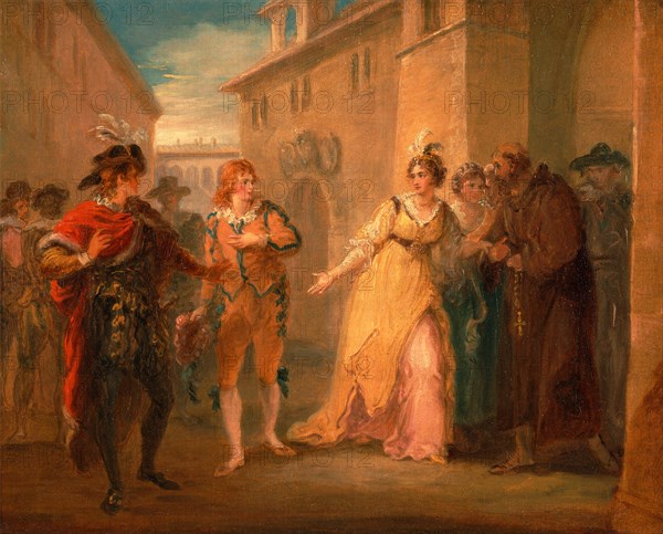 The revelation of Olivia's betrothal, from "Twelfth Night," Act V, Scene i The Revelation of Olivia's Betrothal A Scene from 'Twelfth Night,' V, i, c.1790, William Hamilton, 1751-1801, British