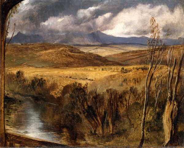 A Highland Landscape Signed in brown paint, lower left: "EL", Sir Edwin Henry Landseer, 1802-1873, British