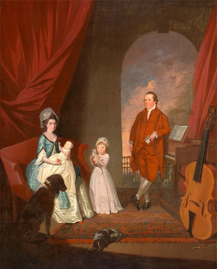 Family Group Signed in black paint (on piano), center right: "J: Millar Pinx", James Millar, ca.1735-1805, British