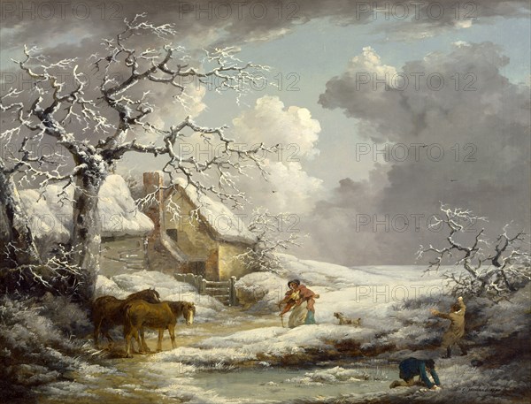 Winter Landscape Signed and dated, lower right: "G. Morland 1790", George Morland, 1763-1804, British