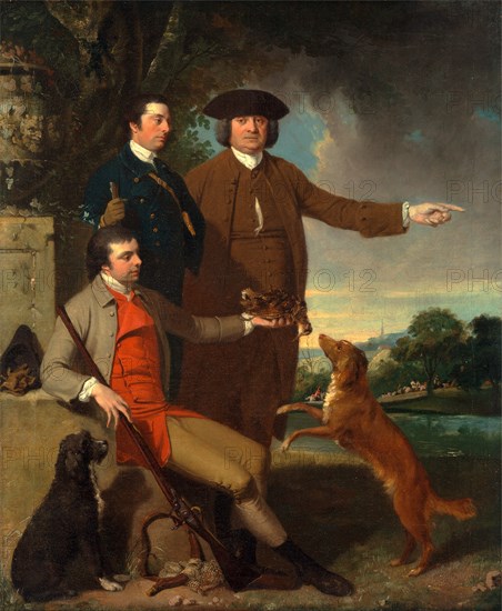 Self-Portrait with His Father and His Brother The Artist and His Brother Charles, After Woodcock-Shooting, With Their Father THomas Mortimer, John Hamilton Mortimer, 1740-1779, British