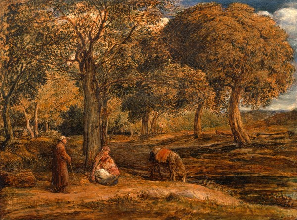 The Rest on the Flight into Egypt Landscape with Family Proup (Possibly The Rest on the Flight into Egypt), John Linnell, 1792-1882, British