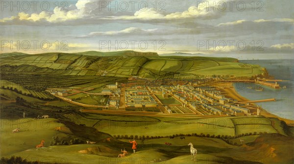 Whitehaven, Cumbria, Showing Flatt Hall Prospect View of Whitehaven, Cumbria, Showing Flatt Hall, to the Left, Matthias Read, 1669-1747, British