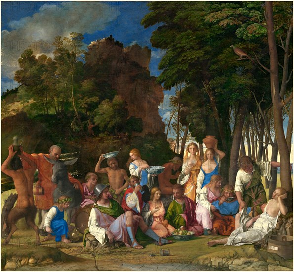 Giovanni Bellini and Titian, Italian (c. 1430-1435-1516), The Feast of the Gods, 1514-1529, oil on canvas