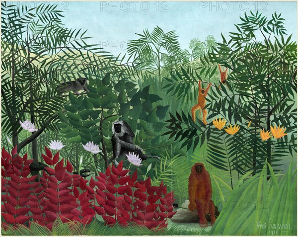 Rousseau, Tropical Forest with Monkeys