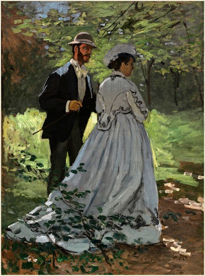 Claude Monet, French (1840-1926), Bazille and Camille (Study for "Déjeuner sur l'Herbe"), 1865, oil on canvas