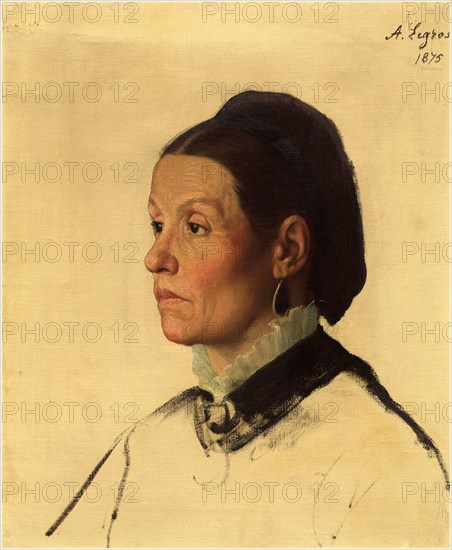 Alphonse Legros, French (1837-1911), Portrait of a Woman, 1875, oil on canvas