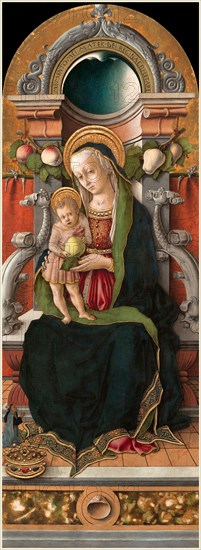 Carlo Crivelli, Italian (c. 1430-1435-1495), Madonna and Child Enthroned with Donor, 1470, tempera on panel