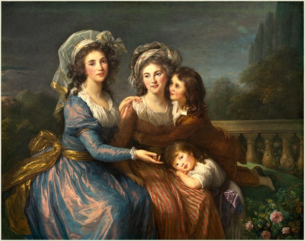Elisabeth-Louise Vigée Le Brun, French (1755-1842), The Marquise de Pezay, and the Marquise de Rougé with Her Sons Alexis and Adrien, 1787, oil on canvas