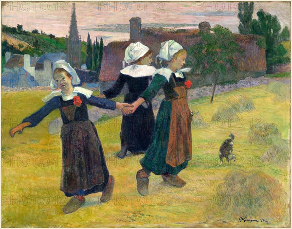 Gauguin, Bretonnes dansant, Pont-Aven