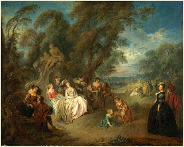 Jean-Baptiste Joseph Pater, French (1695-1736), FÃªte ChampÃªtre, c. 1730, oil on canvas