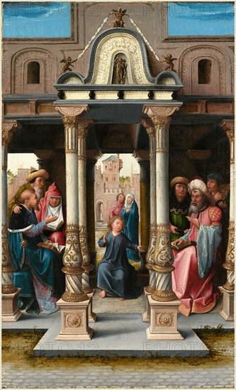 Bernard van Orley (Netherlandish, c. 1488-1541), Christ among the Doctors [obverse], c. 1513, oil on panel