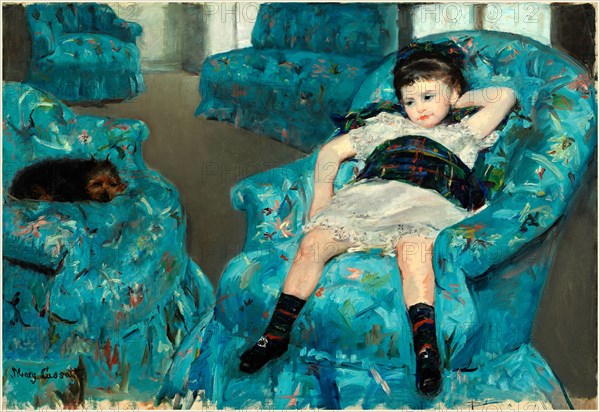 Mary Cassatt, American (1844-1926), Little Girl in a Blue Armchair, 1878, oil on canvas