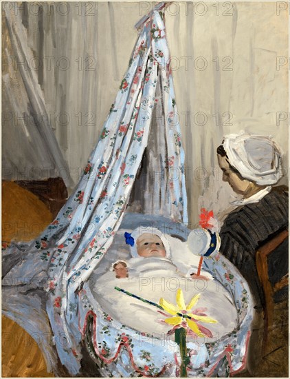 Claude Monet, French (1840-1926), The Cradle-Camille with the Artist's Son Jean, 1867, oil on canvas