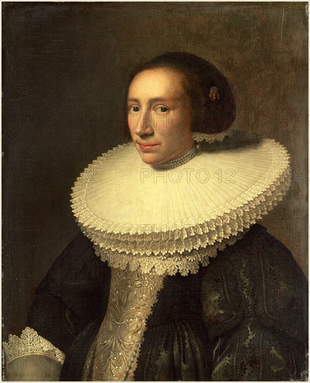 Michiel van Miereveld, Portrait of a Lady with a Ruff, Dutch, 1567-1641, 1638, oil on panel