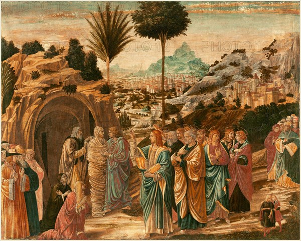 Benozzo Gozzoli, The Raising of Lazarus, Italian, c. 1421-1497, mid 1490s, oil (?) on canvas